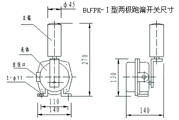 矿用本安型PK1-2B-W皮带跑偏开关_跑偏开关化工厂跑偏开关销售