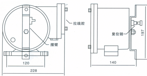 BSFLS型防爆双向拉绳开关_防爆双向拉绳开关KBW-220L矿用往复式拉绳开关